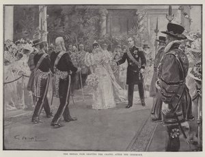 Les mariés quittant la chapelle après la cérémonie - G.S. Amato